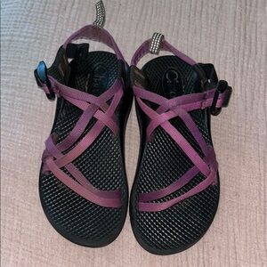 Chaco Purple and Black Sandals with Crisscross Straps